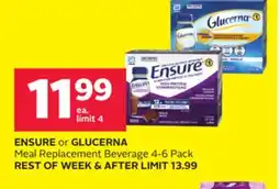 Rexall ENSURE or GLUCERNA Meal Replacement Beverage offer
