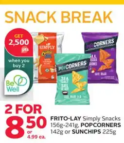 Rexall FRITO-LAY Simply Snacks 156g-241g, POPCORNERS 142g or SUNCHIPS 225g offer