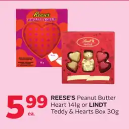 Rexall REESE'S Peanut Butter Heart 141g or LINDT Teddy & Hearts Box 30g offer