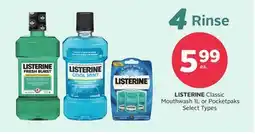 Rexall LISTERINE Classic Mouthwash 1L or Pocketpaks offer
