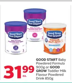 Rexall GOOD START Baby Powdered Formula 900g or GOOD GROW Toddler Milk Flavour Powdered Drink 850g offer