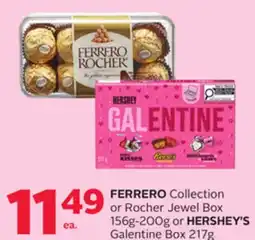 Rexall FERRERO Collection or Rocher Jewel Box 156g-200g or HERSHEY'S Galentine Box 217g offer