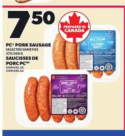 Independent City Market PC PORK SAUSAGE, 375/500 G offer