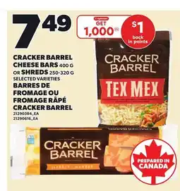 Independent City Market CRACKER BARREL CHEESE BARS, 400 G OR SHREDS offer