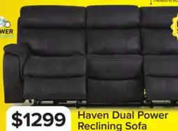 Leon's Haven Dual Power Reclining Sofa - Grey offer