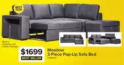 Leon's Meadow 3-Piece Sectional with Left-Facing Pop-Up Bed - Grey offer