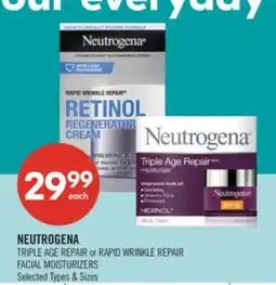 Shoppers Drug Mart NEUTROGENA TRIPLE AGE REPAIR or RAPID WRINKLE REPAIR FACIAL MOISTURIZERS offer