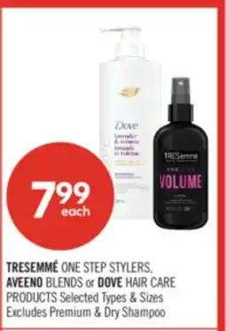 Shoppers Drug Mart TRESEMMÉ ONE STEP STYLERS, AVEENO BLENDS or DOVE HAIR CARE PRODUCTS offer
