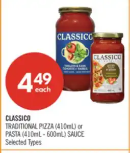 Shoppers Drug Mart CLASSICO TRADITIONAL PIZZA (410mL) or PASTA (410mL - 600mL) SAUCE offer