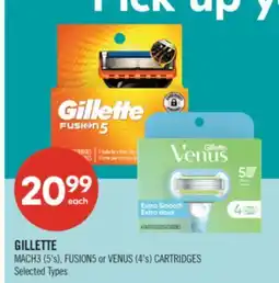 Shoppers Drug Mart GILLETTE MACH3 (5's), FUSION5 or VENUS (4's) CARTRIDGES offer