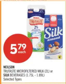 Shoppers Drug Mart NEILSON TRUTASTE MICROFILTERED MILK (2L) or SILK BEVERAGES (1.75L - 1.89L) offer