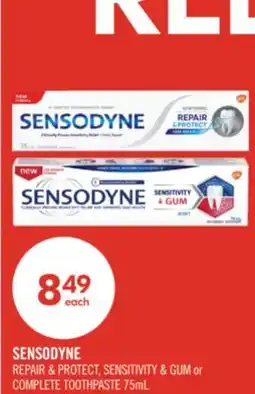 Shoppers Drug Mart SENSODYNE REPAIR & PROTECT, SENSITIVITY & GUM or COMPLETE TOOTHPASTE offer