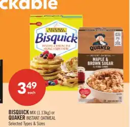 Shoppers Drug Mart BISQUICK MIX (1.13kg) or QUAKER INSTANT OATMEAL offer