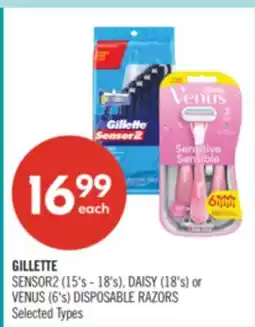 Shoppers Drug Mart GILLETTE SENSOR2 (15's - 18's), DAISY (18's) or VENUS (6's) DISPOSABLE RAZORS offer