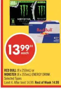 Shoppers Drug Mart RED BULL (8 x 250mL) or MONSTER (8 x 355mL) ENERGY DRINK offer