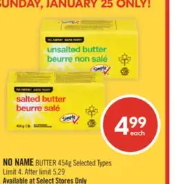 Shoppers Drug Mart NO NAME BUTTER offer