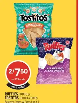 Shoppers Drug Mart RUFFLES POTATO or TOSTITOS TORTILLA CHIPS offer