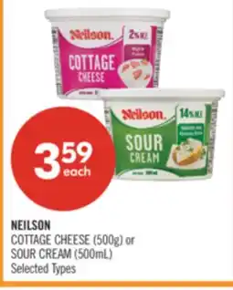 Shoppers Drug Mart NEILSON COTTAGE CHEESE (500g) or SOUR CREAM (500mL) offer