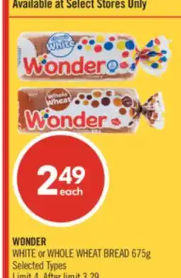 Shoppers Drug Mart WONDER WHITE or WHOLE WHEAT BREAD offer