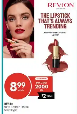 Shoppers Drug Mart REVLON SUPER LUSTROUS LIPSTICK offer