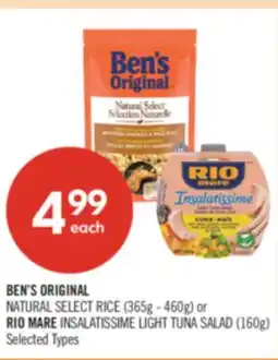 Shoppers Drug Mart BEN'S ORIGINAL NATURAL SELECT RICE (365g - 460g) or RIO MARE INSALATISSIME LIGHT TUNA SALAD (160g) offer