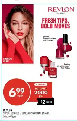 Shoppers Drug Mart REVLON SUPER LUSTROUS or ULTRA HD SNAP! NAIL ENAMEL offer