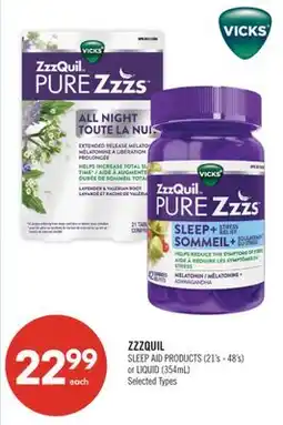 Shoppers Drug Mart ZZZQUIL SLEEP AID PRODUCTS (21's - 48's) or LIQUID (354mL) offer