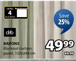 JYSK Barons Blackout curtain panel offer