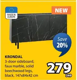 JYSK Krondal 3-door sideboard offer
