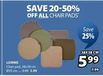JYSK Lomme Chair pad offer