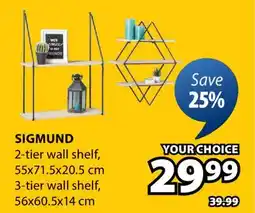 JYSK Sigmund 2-tier wall shelf offer