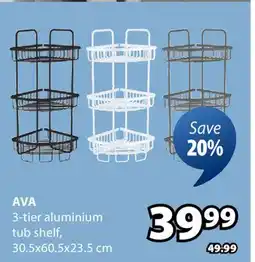 JYSK AVA 3-tier aluminium tub shelf offer