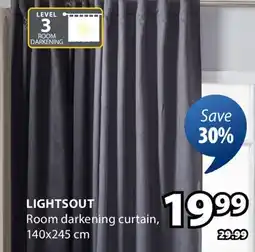 JYSK Lightsout Room darkening curtain offer