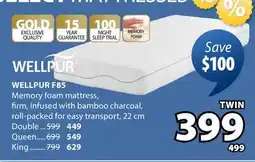 JYSK WELLPUR F85 Memory foam mattress offer