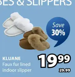 JYSK Kluane Faux fur lined indoor slipper offer