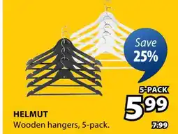 JYSK Helmut Wooden hangers offer