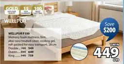 JYSK Wellpur F100 Memory foam mattress offer