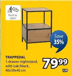 JYSK Trappedal 1-drawer nightstand offer