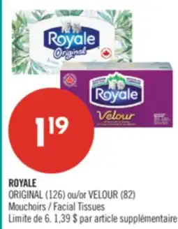 Pharmaprix ROYALE ORIGINAL (126) or VELOUR (82) Facial Tissues offer