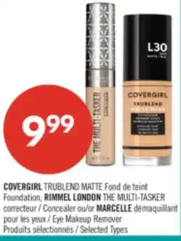 Pharmaprix COVERGIRL TRUBLEND MATTE, RIMMEL LONDON THE MULTI-TASKER Concealer or MARCELLE Eye Makeup Remover offer