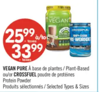 Pharmaprix Vegan Pure Plant-Based or Crossfuel Protein Powder offer
