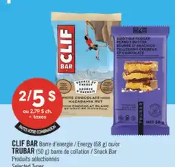 Pharmaprix CLIF BAR Energy (68 g) or TRUBAR (50 g) Snack Bar offer