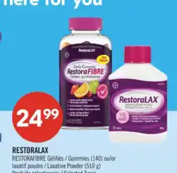 Pharmaprix RESTORALAX RESTORAFIBRE Gummies (140) or Laxative Powder (510 g) offer