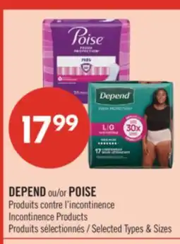 Pharmaprix DEPEND or POISE Incontinence Products offer