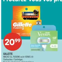 Pharmaprix GILLETTE MACH3 (5), FUSION5 or VENUS (4) Cartridges offer