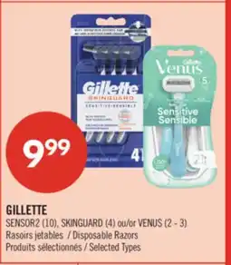Pharmaprix GILLETTE SENSOR2 (10), SKINGUARD (4) or VENUS (2 - 3) Disposable Razors offer