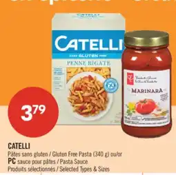 Pharmaprix CATELLI Pâtes Gluten Free Pasta (340 g) or PC Pasta Sauce offer