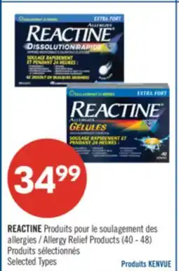 Pharmaprix REACTINE Allergy Relief Products offer