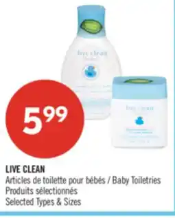 Pharmaprix LIVE CLEAN Baby Toiletries offer