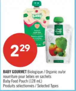 Pharmaprix BABY GOURMET Organic or sachets Baby Food Pouch offer